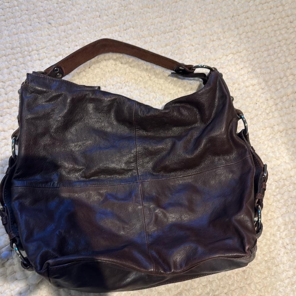 Brown leather TANO shoulder bag